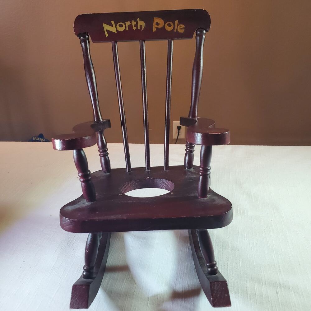 Dark Wood Minature Rocking Chair 13 Inch